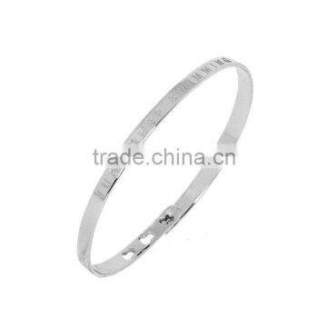 Memories Bangles With Customize Design Word 'JUST KEEP SWIMMING' With 4mm/7mm Width