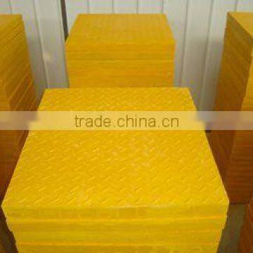 high strength fiberglass grating with checkered plate cover