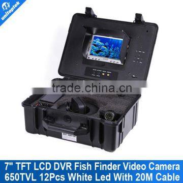 CCTV Underwater Fishing Camera Color 1/3 SONY CCD 650TVL White LED Lights Night Vision Waterproof 20M Cable Fish Finder Max 16GB