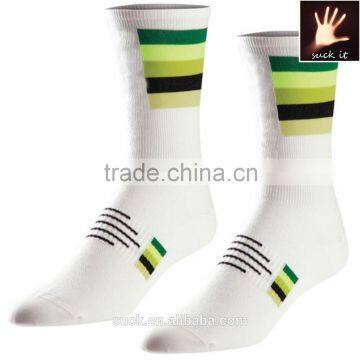 PRO cycling Elite Tall white Socks with Side Stripe