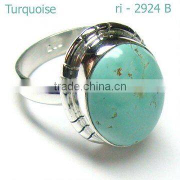 925 Sterling Silver Tibetan Turquoise Ring