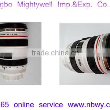 Caniam Zoom Lens White Mug with Blue Glass Lid