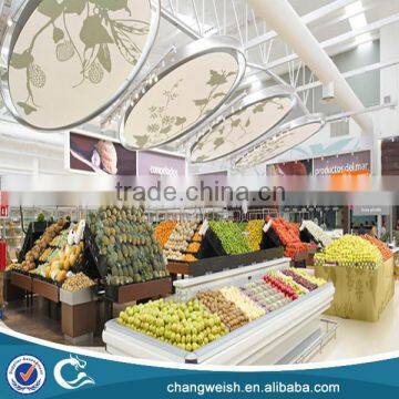 mdf wood floor fruit display stand