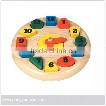 educational toys,wooden Clock Block,math,shape sorter game PY1029