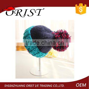 100% Acrylic High quality custom knitted hat beanie embroidery