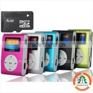 Mini clip Mp3 support micro sd/tf card 2013 best selling mp3