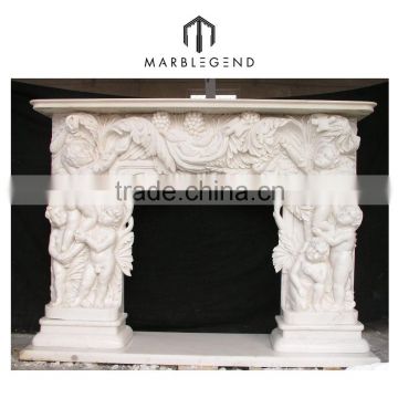 Personal custom make marble carved fireplace mantel