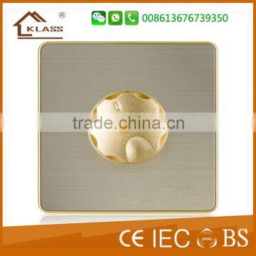 Screwless Dimmer Light Switch with Brushed Stainless Steel Wall Plate