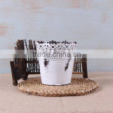 Antique series round metal openwork edge flowerpots stand wholesales