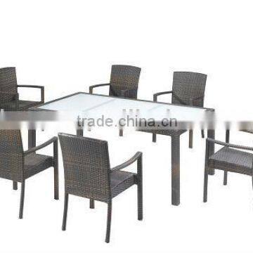 Flat Rattan Outdoor Dining Set