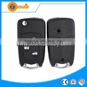 hot selling 3 buttom modified remote key fob with logo uncut blade plastic material for ford focus