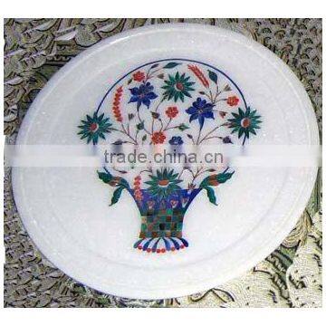 Marble Plates Flower Art