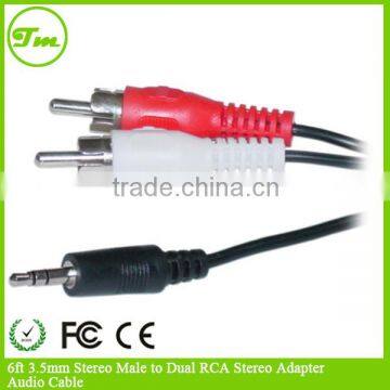 6ft 3.5mm Stereo Male to Dual RCA Stereo Adapter Audio Cable