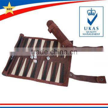 high quality soft genuine leather oriental backgammon