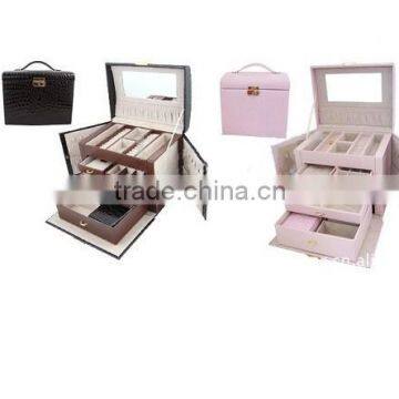 Cosmetic Storage Box With Chic Crocodile Pattern pu Leather photo-5