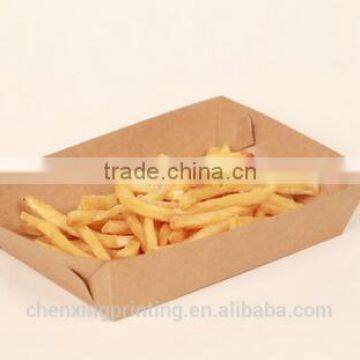 500pcs Kraft Paper Coated Paper Fast Food Box Hot Dogs Folding Recycled Paper Food Tray photo-3