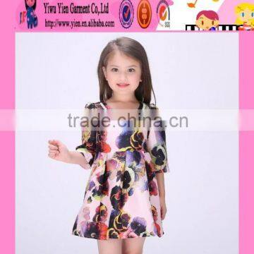 2016 flowers baby children latest fashion dress designs hot sale girls picture of children casual dress