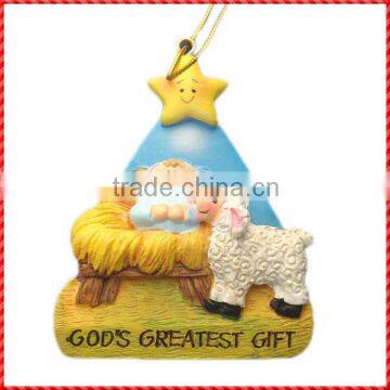 Delighted resin Christ birthplace decoration christmas tree