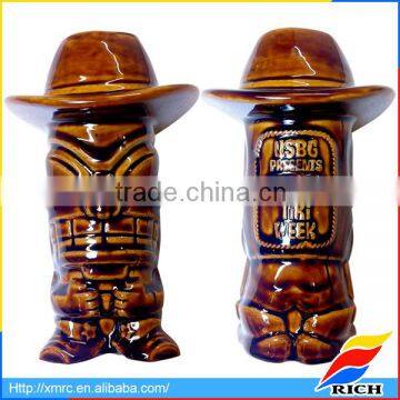 New design artistic ceramic tiki cup for souvenir