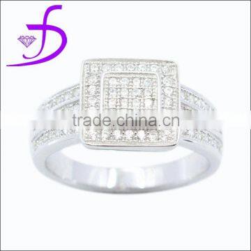 925 sterling silver gemstone rings for men rhodium/ silver plated wholesale