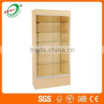 Wooden Jewelry Glasses Lockable Display Cabinets