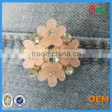 Alloy flower button rhinestone button