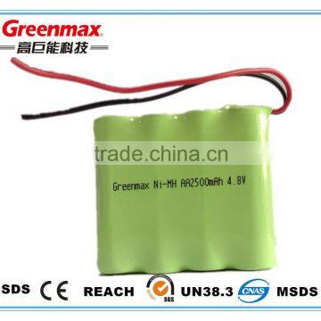 AA 2500mAh NIMH Rechargeable Battery Pack 4.8V