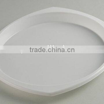 23X24cm Square Round White Plastic Fruit Plate photo-1