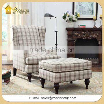 Home and Hotel Casual Accent Armchair, Lounge Chair with Foot Stool