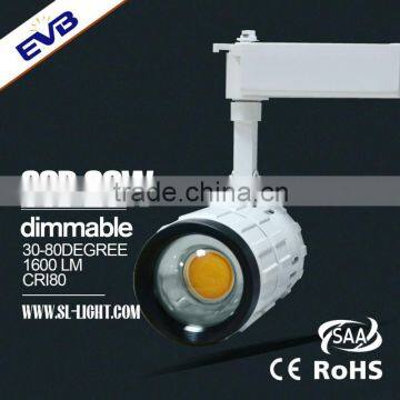 Dimmable led track light 20w 20-70degree