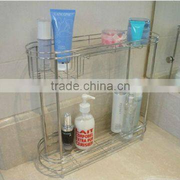 stainless steel bathroom shower two Layers shampoo Rack