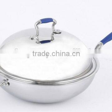 stainless steel wok/pan with bakelite handle with factory price