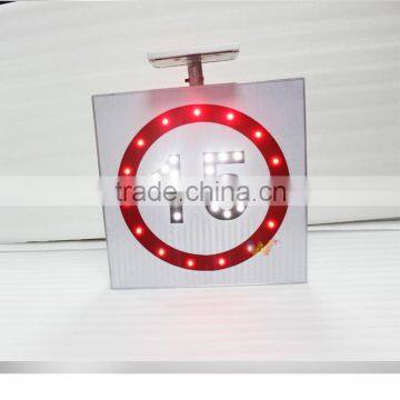 Customized size waterproof aluminum speed limit solar powered led traffic sign