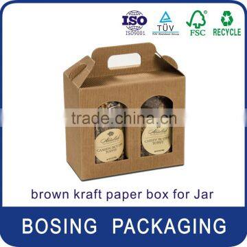 OEM High Quality kraft Paper 2/3/4/6 Bottle Jar Boxes with Handle/kraft paper box for health product/bird's nest