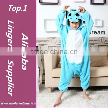 2015 wholesale Christmas cosplay custume kid onesie children/blue hippo cartoon pajamas