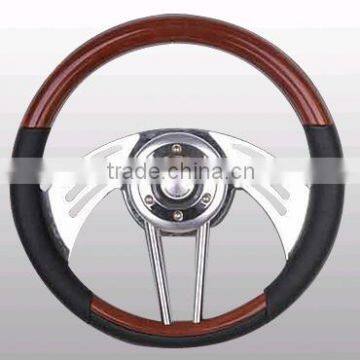 wooden 3 spokes steering wheel