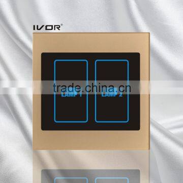 2 Gangs Lighting Touch Switch Rosy Gold (LT100-L2-R)