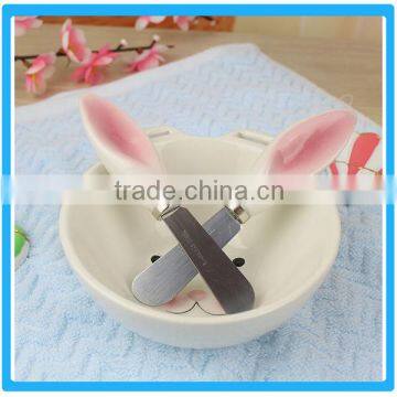 New Arrival Salad Bowl Set Ceremic Salad Bowl Rabbit Decoration Spoon Bowl Set