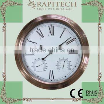 16 Inch with Thermometer And Hygrometer 3 in 1 Metal Clock