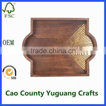 Hand Painted Wood Tray Antique Carved Wood Serving Tray