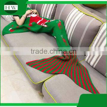 Christmas Gifts Custom Crochet Knitted Fleece Kids Children Baby Mermaid Blanket photo-2