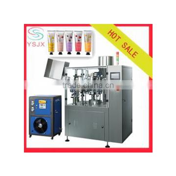 Automatic cosmetic plastic tube filling and sealing machine