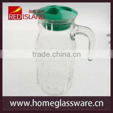 2-Piece per Set Glass Pitcher Set With Lids, Yellow and Green photo-2