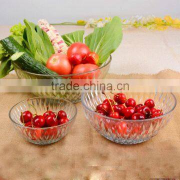 Kitcheware embossed glass bowl tableware fruit bowl glass candy bowl