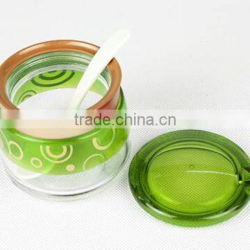 wisdom glass storage canister 3pcs set with holder