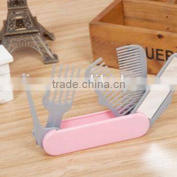 5 In 1 Folding Hair Comb Mirror Brush Comb Set Hair Combs photo-3