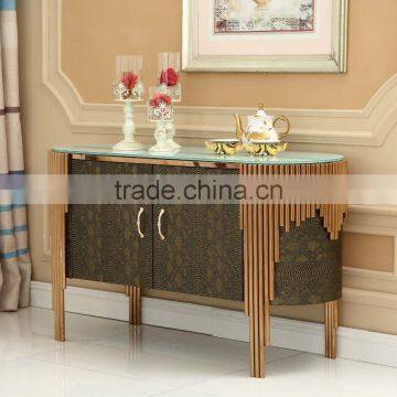 High Quality Lunxry Modern Stainless Steel Dinning Table and Chairs AH069