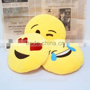 Emoticon Smiley Emoticon Yellow Round Cushion Pillow Stuffed Plush Soft Toy