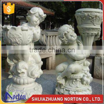 Europen outdoor little angel marble flowerpot NTMF- FP001LI