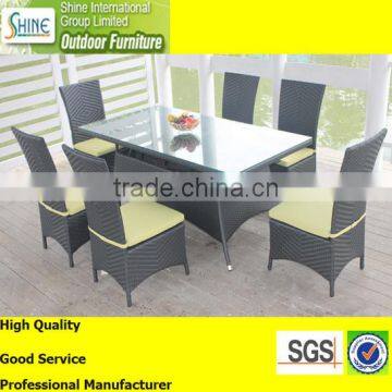 Outdoor Furniture Glass Table and Armless Chair, Morden Dining Table and Chair Furniture Garden Furniture